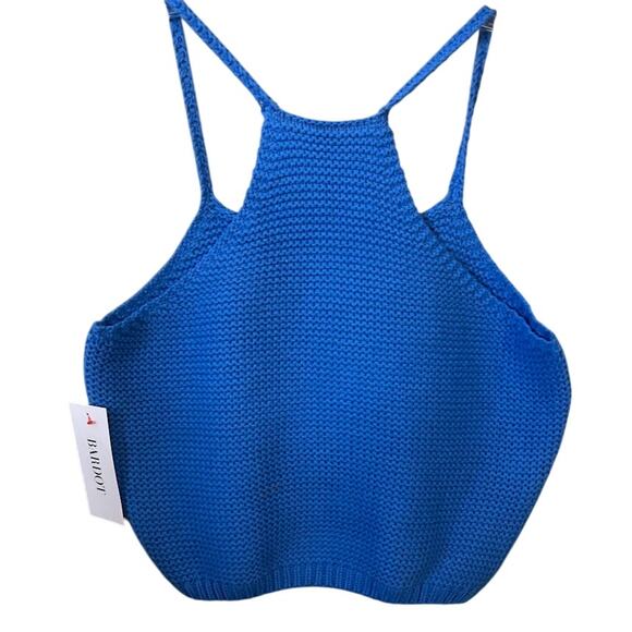 Bardot Electric Blue Eliana Knit Crop Camisole Top Size Small NWT‎ - Picture 2 of 5
